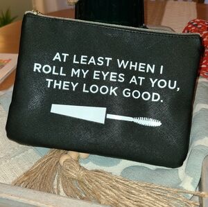 Ruby & Cash Black Textured Cosmetic Pouch